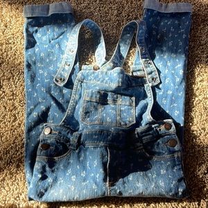 Girls Denim Floral Snap Overalls by Old Navy size 5
